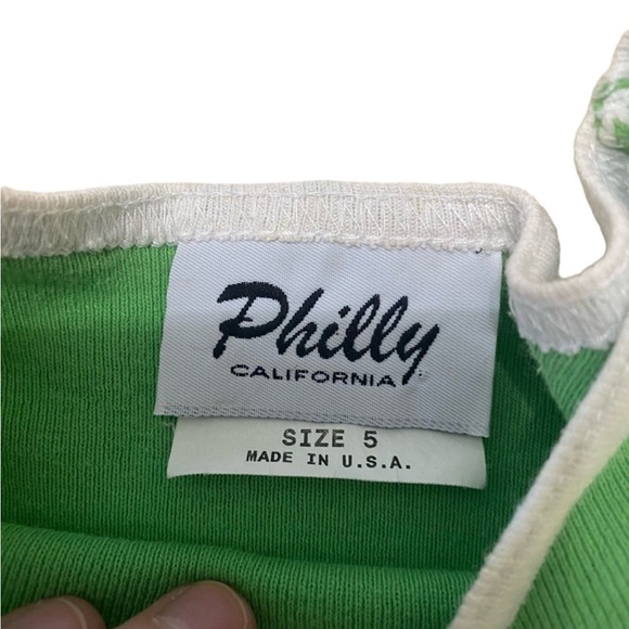Philly green and striped with smiley faces Y2k 90’s short sleeve top size5 - Picture 3 of 5
